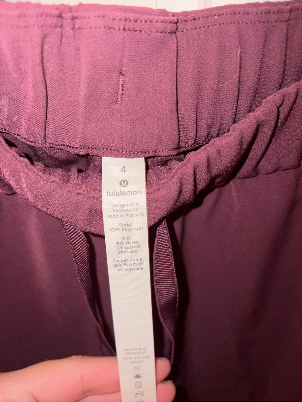 lululemon athletica Plum Elastic-Waist Track Pants